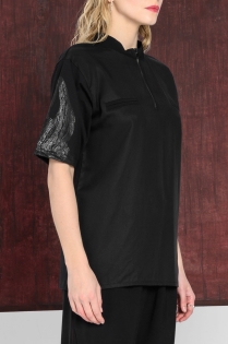 BOLD ICON t-shirt damski bluzka elegancka casual z malowaniem lekka ze stójką (6).jpg
