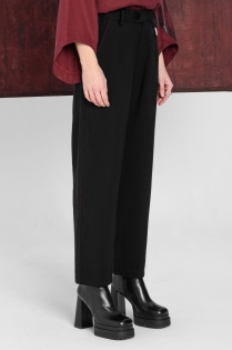 BOLD ICON spodnie eleganckie szerokie tencel z burgundową stebnówką czarne ekskluzywne limitowana kolekcja kapsułowa (5).jpg