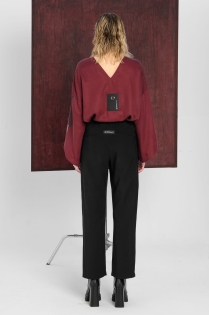 BOLD ICON spodnie eleganckie szerokie tencel z burgundową stebnówką czarne ekskluzywne limitowana kolekcja kapsułowa (6).jpg
