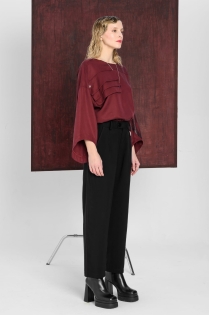 BOLD ICON spodnie eleganckie szerokie tencel z burgundową stebnówką czarne ekskluzywne limitowana kolekcja kapsułowa (1).jpg