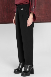 BOLD ICON spodnie eleganckie szerokie tencel z burgundową stebnówką czarne ekskluzywne limitowana kolekcja kapsułowa (3).jpg