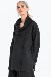 Damski longsleeve z tubą czarny synthetic  (3).jpg