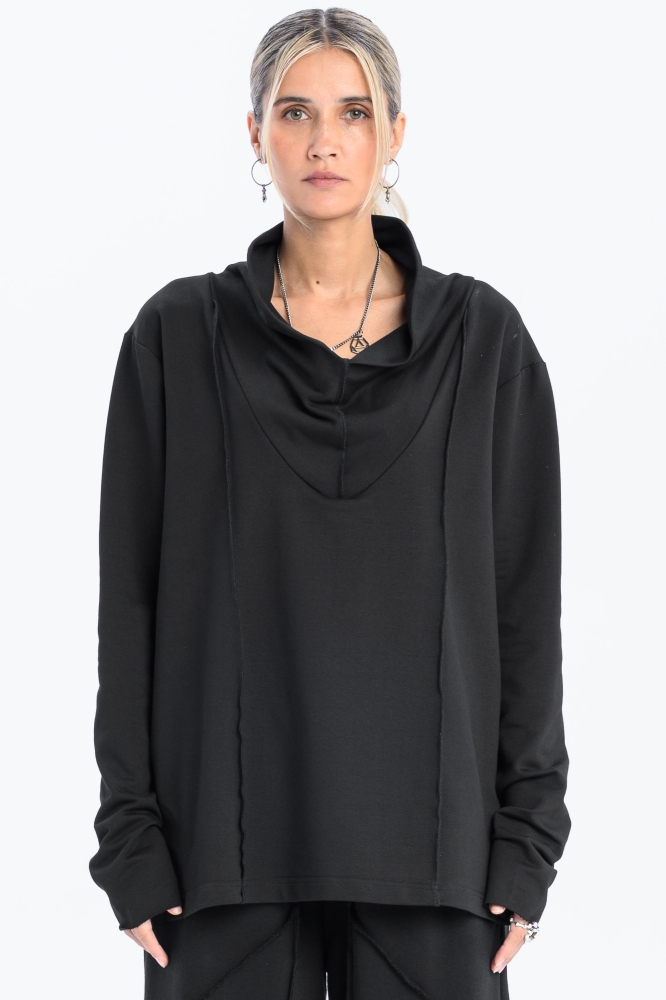 Damski longsleeve z tubą czarny synthetic  (7).jpg