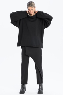 Bluzka z tubą oversize czarna rayon synthetic oddychająca (3).jpg