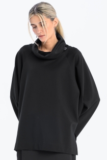 Bluzka z tubą oversize czarna rayon synthetic oddychająca (4).jpg