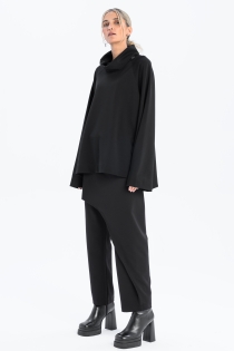 Bluzka z tubą oversize czarna rayon synthetic oddychająca (5).jpg