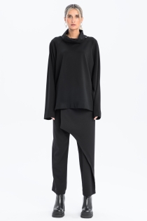Bluzka z tubą oversize czarna rayon synthetic oddychająca (8).jpg