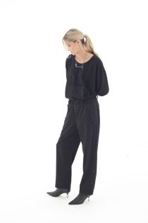 Spodnie eleganckie szerokie garniturowe casual do biura czarne high fashion z detalami loose fit (1).jpg