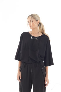 Spodnie eleganckie szerokie garniturowe casual do biura czarne high fashion z detalami loose fit (2).jpg