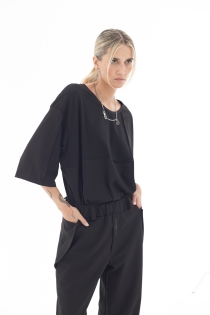 Spodnie eleganckie szerokie garniturowe casual do biura czarne high fashion z detalami loose fit (3).jpg