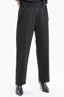 Spodnie eleganckie szerokie garniturowe casual do biura czarne high fashion z detalami loose fit (4).jpg