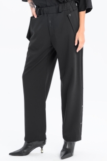 Spodnie eleganckie szerokie garniturowe casual do biura czarne high fashion z detalami loose fit (5).jpg