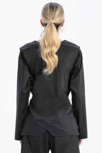 Bluzka krótka koszulowa kopertowa z dekoltem w serek elegancka do biura casual synthetic bawełna (18).jpg