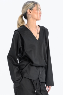 Bluzka krótka koszulowa kopertowa z dekoltem w serek elegancka do biura casual synthetic bawełna (16).jpg