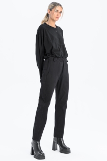 Spodnie dopasowane synthetic czarne garniturowe eleganckie casual do biura z przeszyciami made in poland (10).jpg