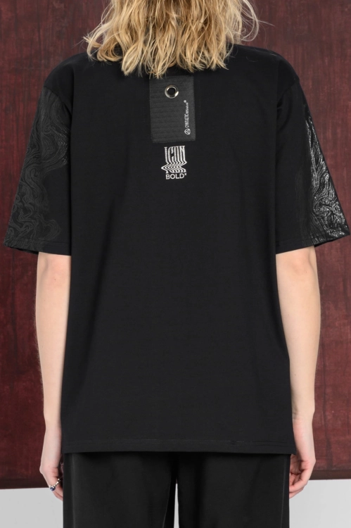 BOLD ICON t-shirt damski bluzka elegancka casual z malowaniem lekka ze stójką (7).jpg