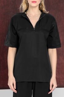 BOLD ICON t-shirt damski bluzka elegancka casual z malowaniem lekka ze stójką (9).jpg