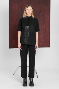 BOLD ICON t-shirt koszulka bluzka patchwork z panelami ręcznie szyta limitowana made in Poland czarna z malowaniem (8).jpg