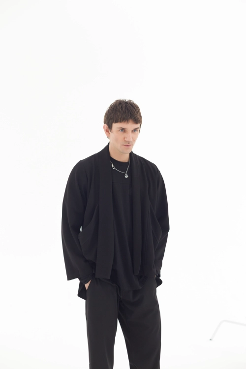 Lekka marynarka czarna narzutka męska bluza oddychająca do biura casual japan style (9).jpg
