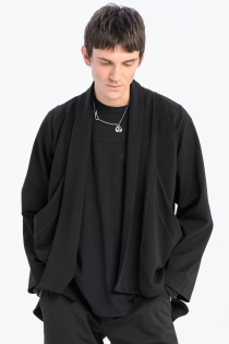 Lekka marynarka czarna narzutka męska bluza oddychająca do biura casual japan style (3).jpg