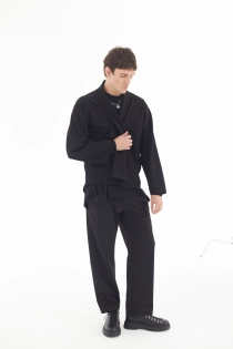 Lekka marynarka czarna narzutka męska bluza oddychająca do biura casual japan style (7).jpg