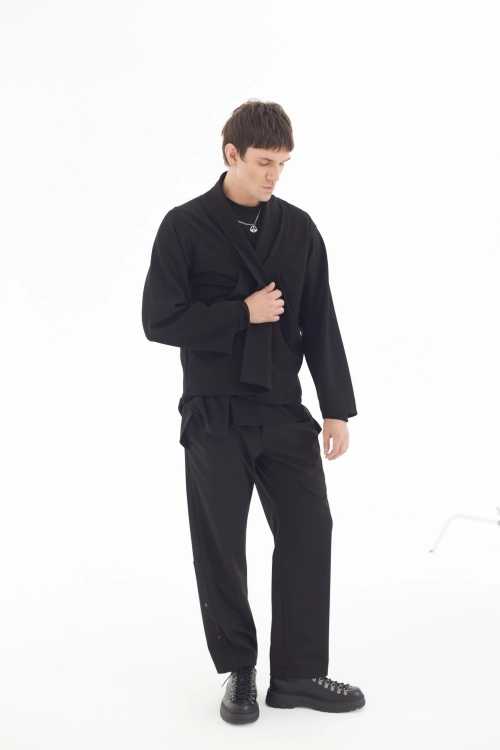 Lekka marynarka czarna narzutka męska bluza oddychająca do biura casual japan style (7).jpg