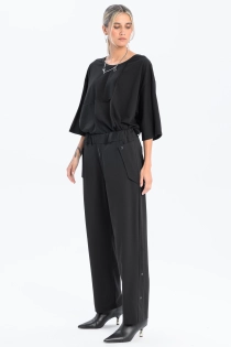 Spodnie eleganckie szerokie garniturowe casual do biura czarne high fashion z detalami loose fit (9).jpg