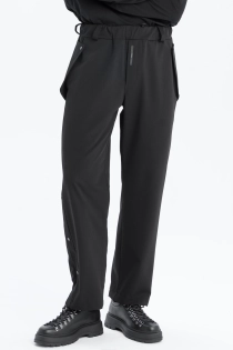 Spodnie eleganckie szerokie garniturowe casual do biura czarne high fashion z detalami loose fit proste (4).jpg