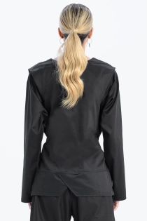 Bluzka krótka koszulowa kopertowa z dekoltem w serek elegancka do biura casual synthetic bawełna (18).jpg