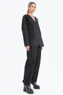 Bluzka krótka koszulowa kopertowa z dekoltem w serek elegancka do biura casual synthetic bawełna (22).jpg