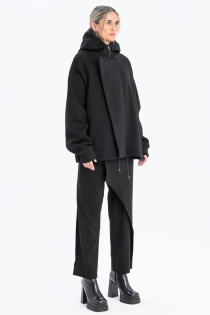 Bluza awangardowa z panelem linoryt czarna synthetic rozpinana duży kaptur (2).jpg