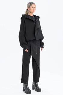 Bluza awangardowa z panelem linoryt czarna synthetic rozpinana duży kaptur (8).jpg