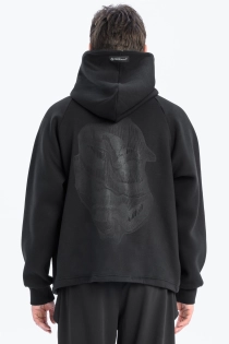 Bluza awangardowa z panelem linoryt czarna synthetic rozpinana duży kaptur (6).jpg
