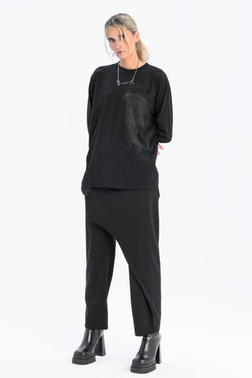 longsleeve oversize damski dopasowany linoryt bawełna synthetic czarny made in poland basic (6).jpg