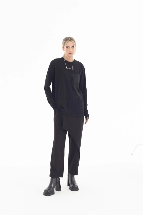 longsleeve oversize damski dopasowany linoryt bawełna synthetic czarny made in poland basic (2).jpg