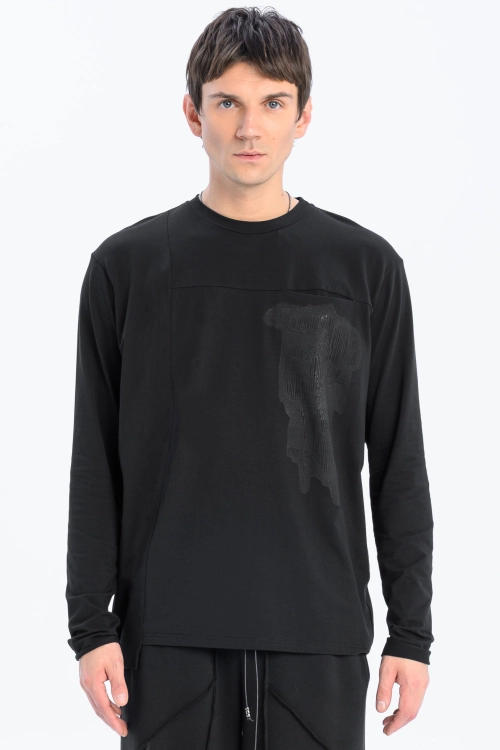 longsleeve męski dopasowany linoryt bawełna synthetic czarny made in poland basic (1).jpg