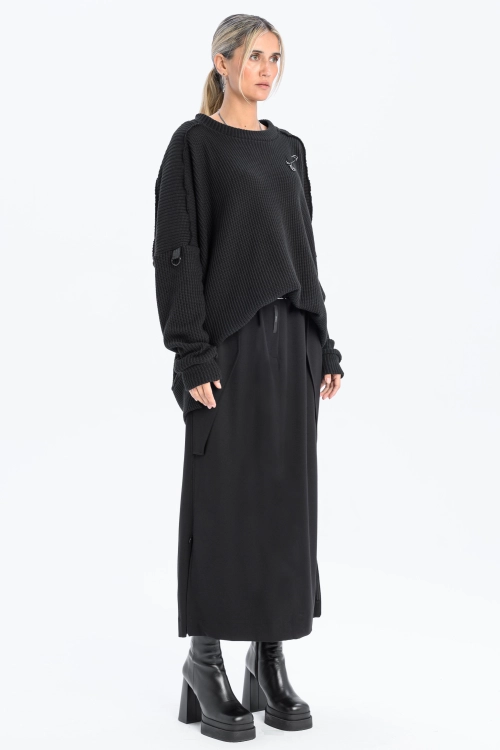 Spódnica synthetic oversize czarna ołówkowa z rozporkami rozpinana gothic długa (1).jpg