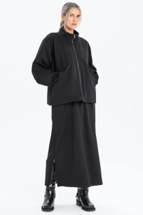 Spódnica synthetic oversize czarna ołówkowa z rozporkami rozpinana gothic długa (11).jpg