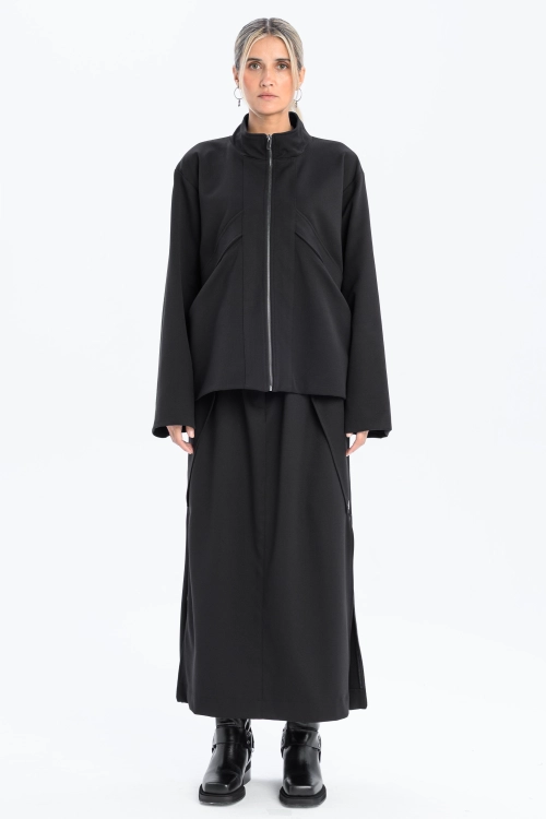 Spódnica synthetic oversize czarna ołówkowa z rozporkami rozpinana gothic długa (14).jpg
