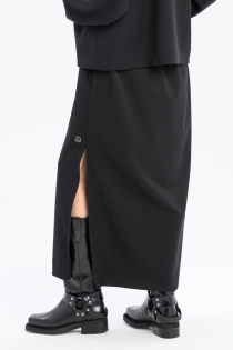 Spódnica synthetic oversize czarna ołówkowa z rozporkami rozpinana gothic długa (8).jpg