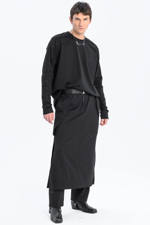 Spódnica synthetic oversize czarna ołówkowa z rozporkami rozpinana gothic długa (3).jpg