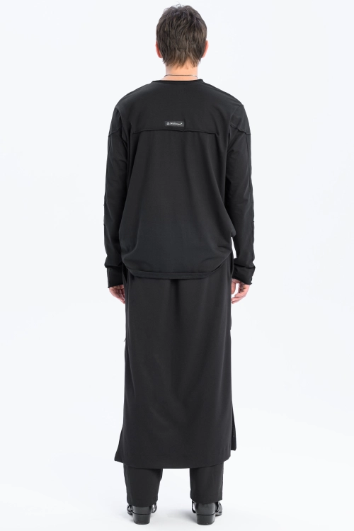 Spódnica synthetic oversize czarna ołówkowa z rozporkami rozpinana gothic długa (4).jpg