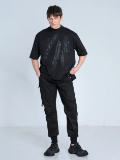 SS26 t-shirt organiczna bawełna z linorytem czarny nadruk made in Poland_0000_KJ6_9515.jpg