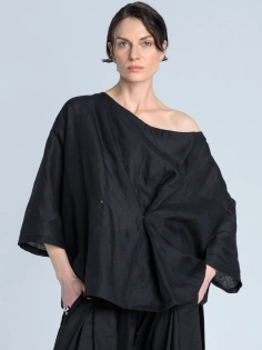 SS26 bluzka koszulowa len damska oversize made in poland czarna_0006_KJ6_0614 copy.jpg