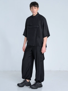 SS26 koszula len european flax ekskluzywna z krótkim rękawem azjatycka ze stójką japan style_0003_KJ6_9051.jpg